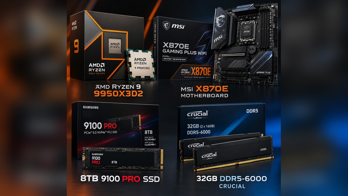Скидка около 109 тысяч рублей на экстремальную сборку: Ryzen 9 9950X3D2, SSD 8 ТБ и MSI X870E